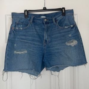 WOMEN'S OLD NAVY HIGH-WAISTED STRAIGHT CUT-OFF JEAN SHORTS